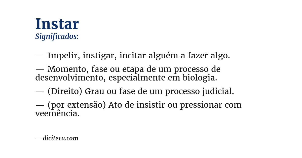 Significado de instar
