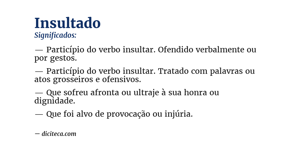 Significado de insultado