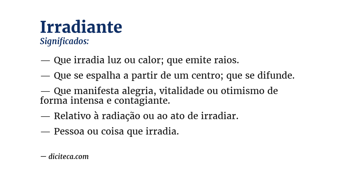 Significado de irradiante