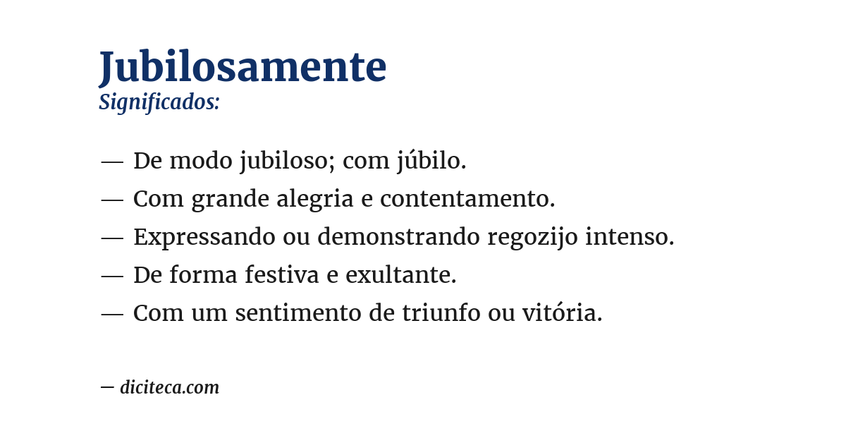 Significado de jubilosamente