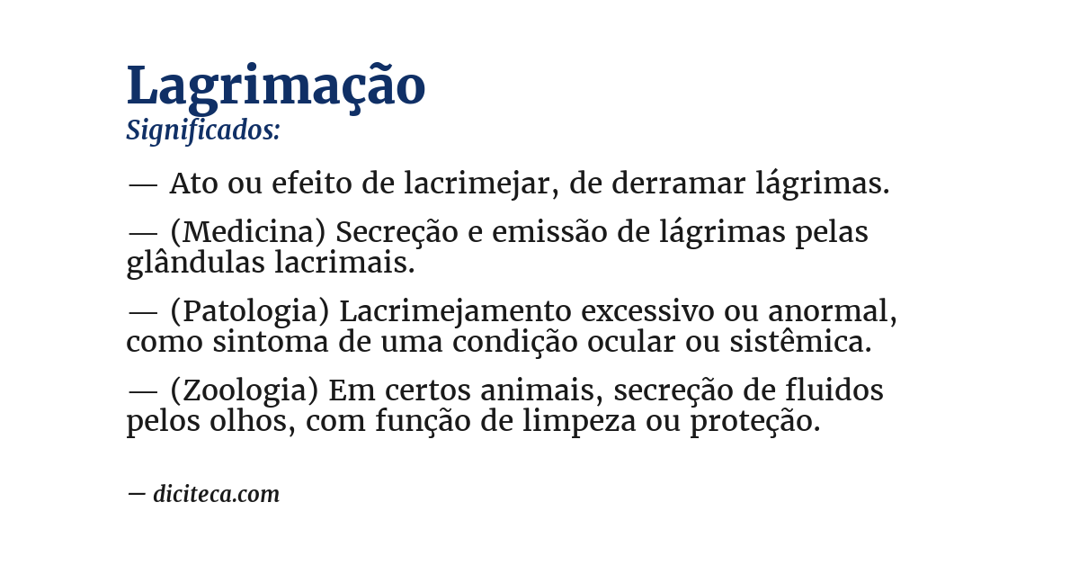 Significado de lagrimação