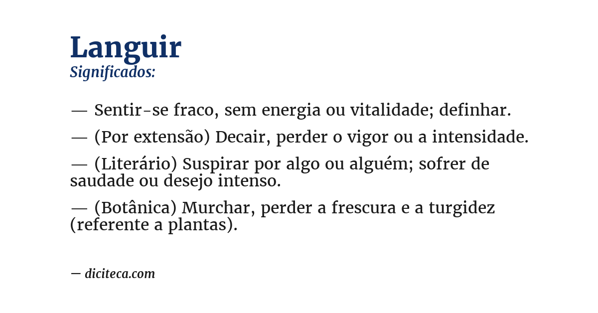 Significado de languir