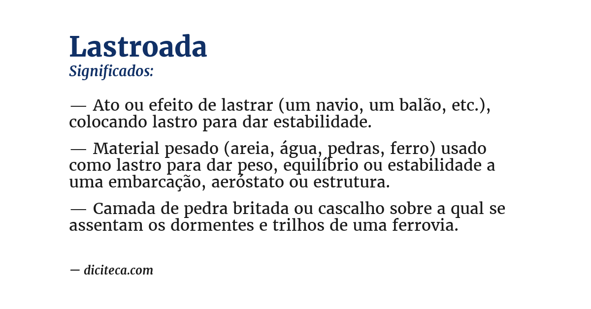 Significado de lastroada