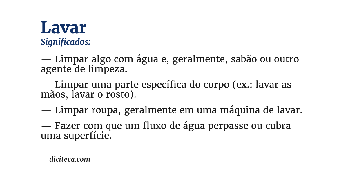 Significado de lavar