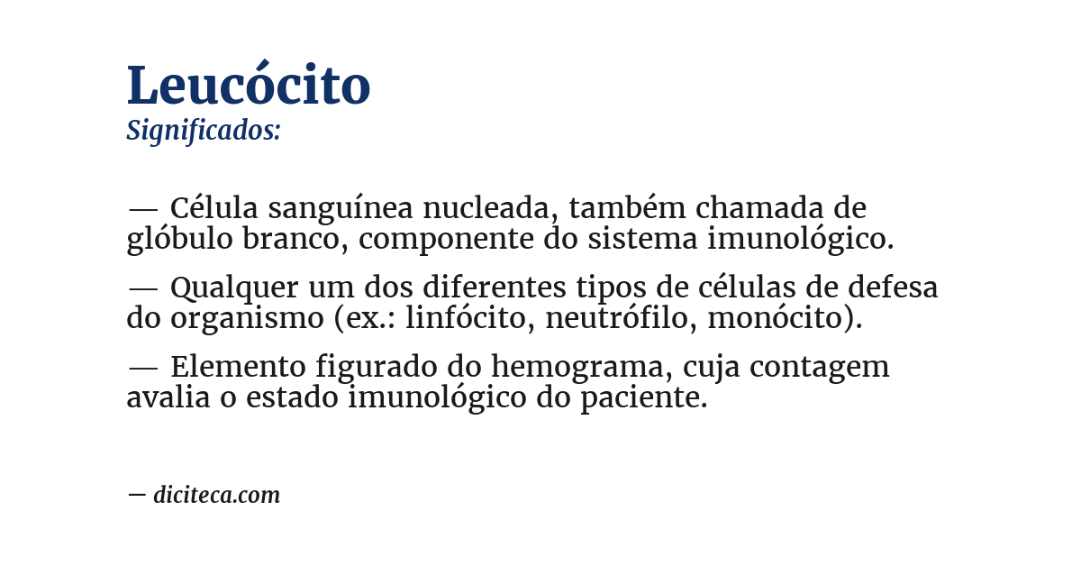 Significado de leucócito