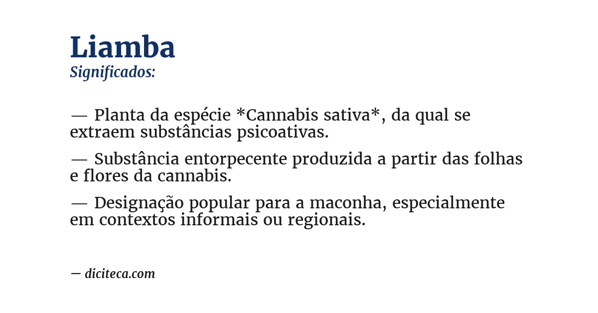 Significado de liamba