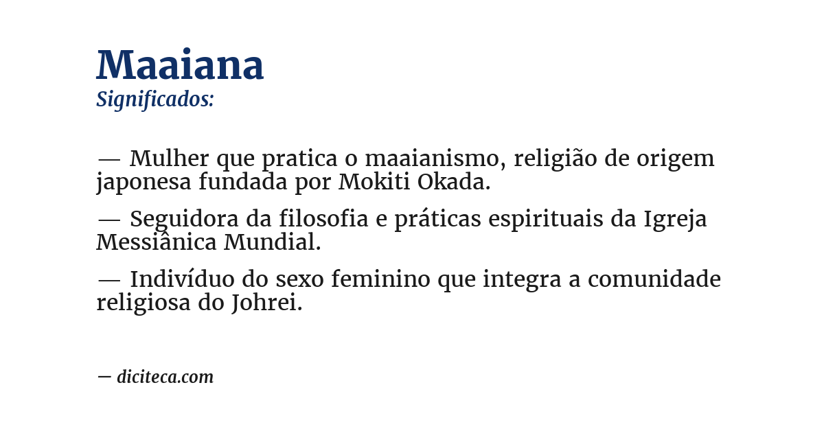 Significado de maaiana