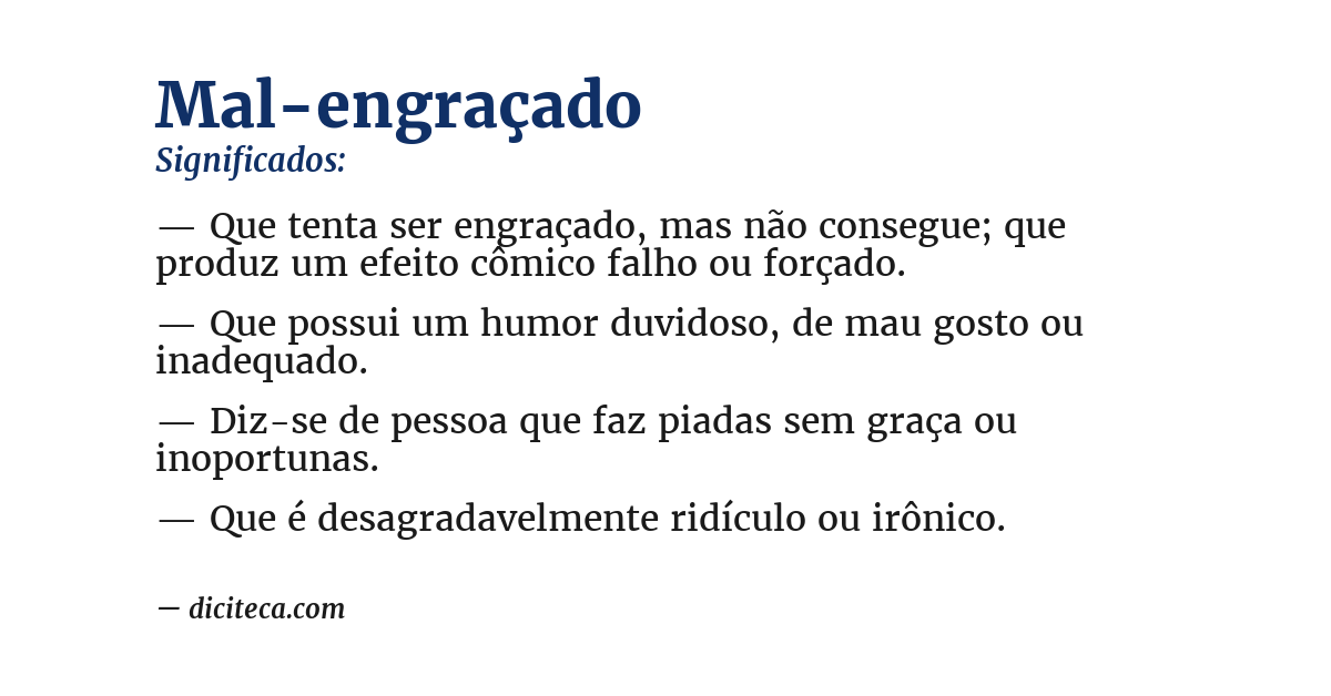 Significado de mal-engraçado
