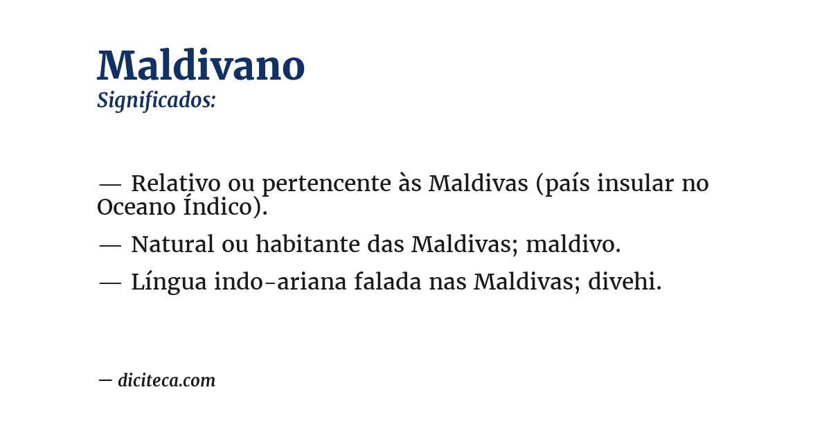 Significado de maldivano