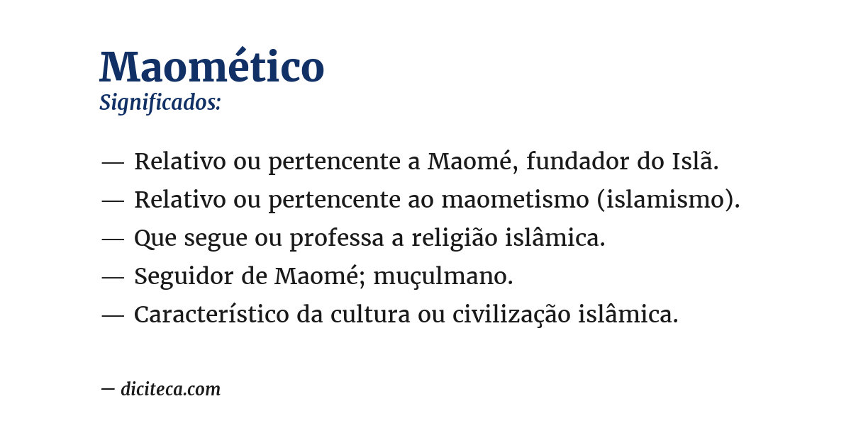 Significado de maomético