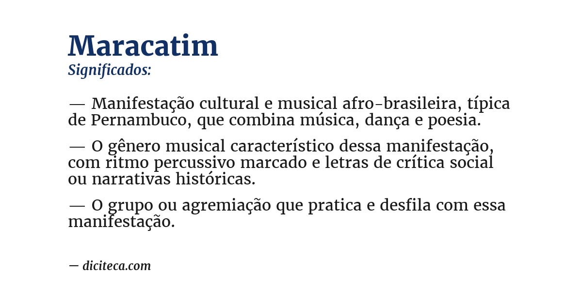 Significado de maracatim