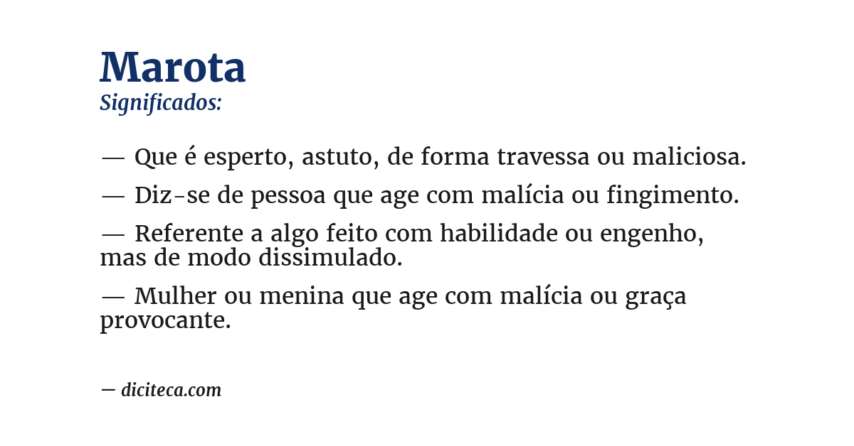 Significado de marota