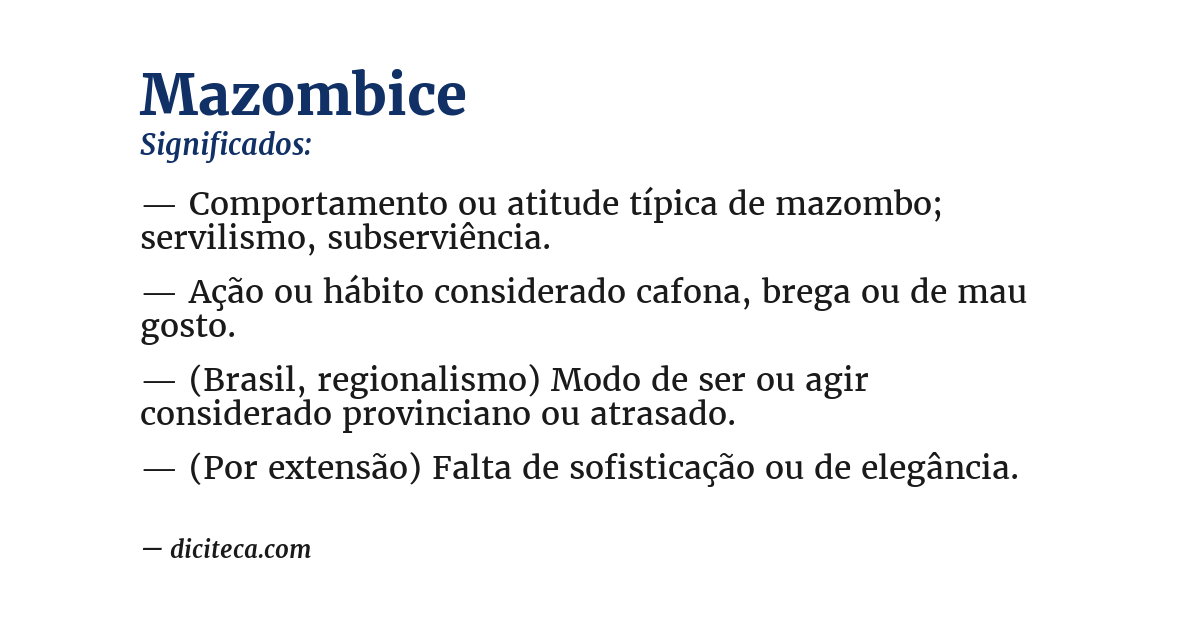 Significado de mazombice