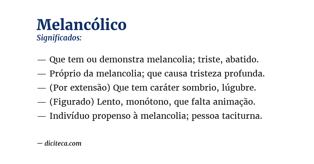 Significado de melancólico