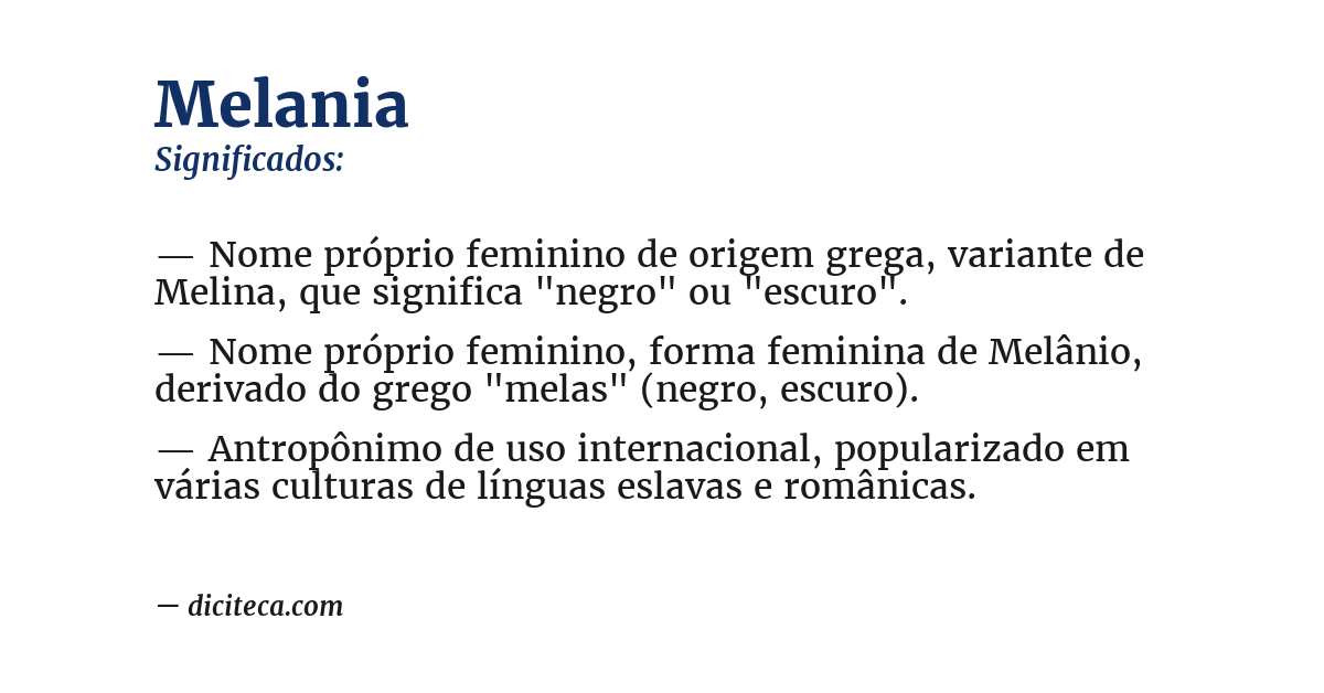 Significado de melania