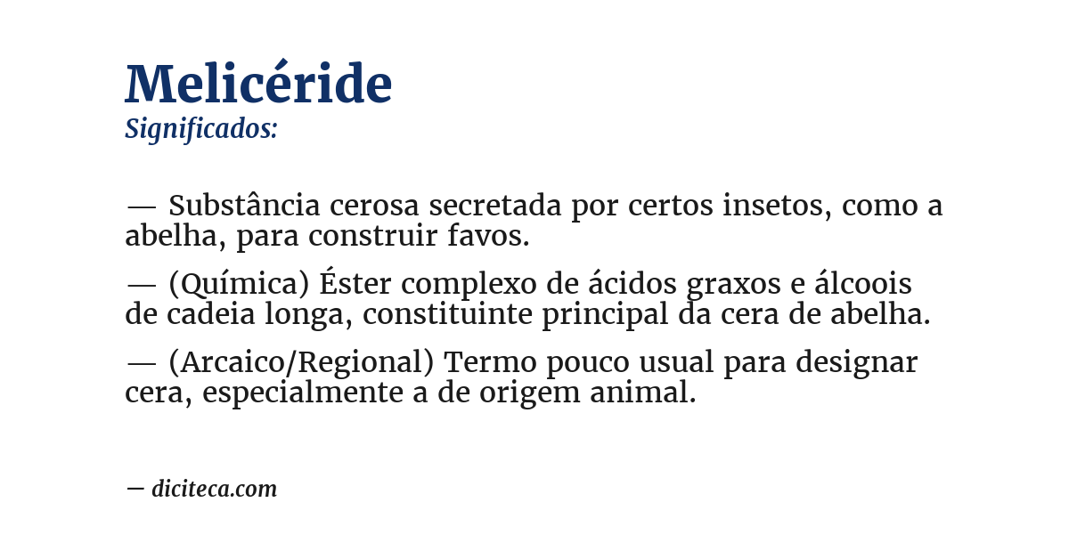 Significado de melicéride
