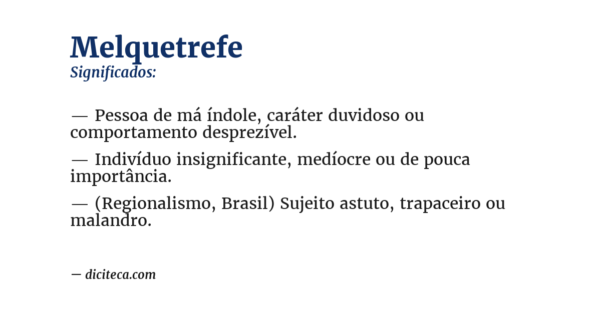 Significado de melquetrefe