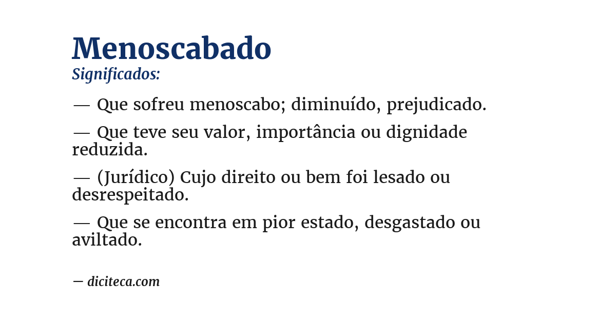 Significado de menoscabado