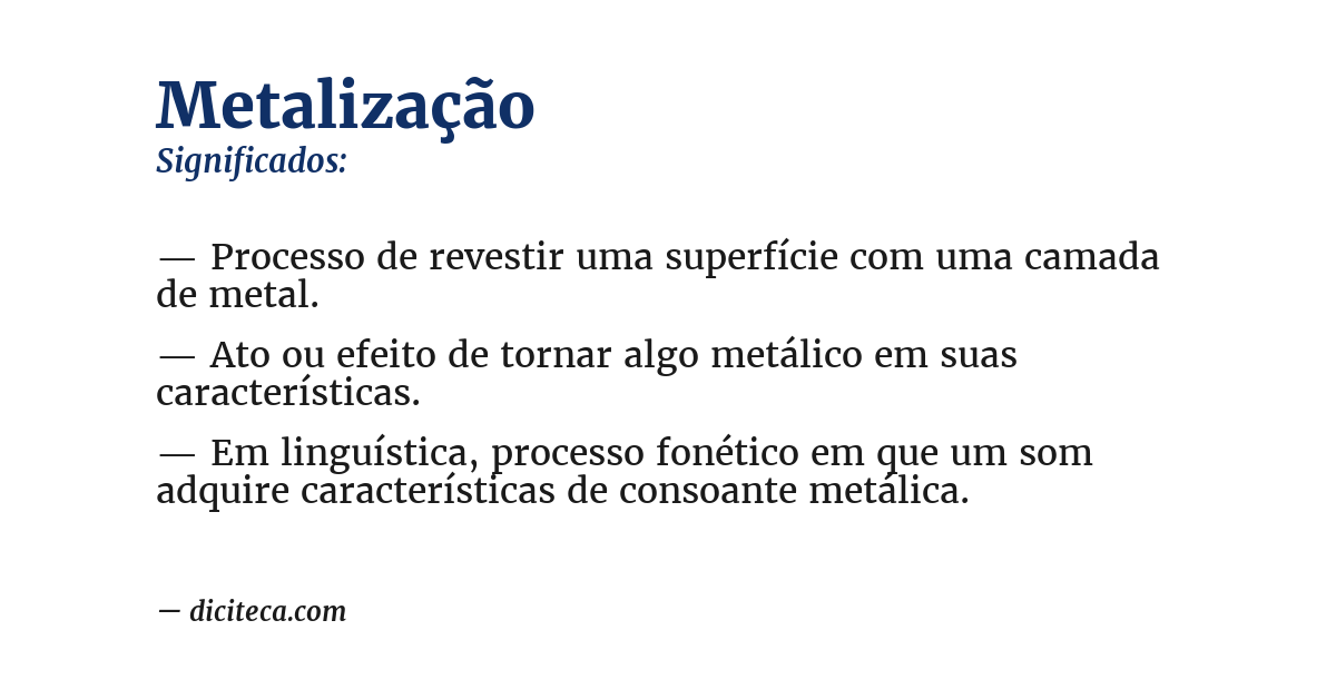 Significado de metalização