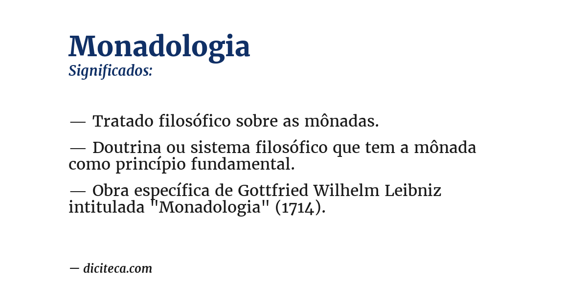 Significado de monadologia
