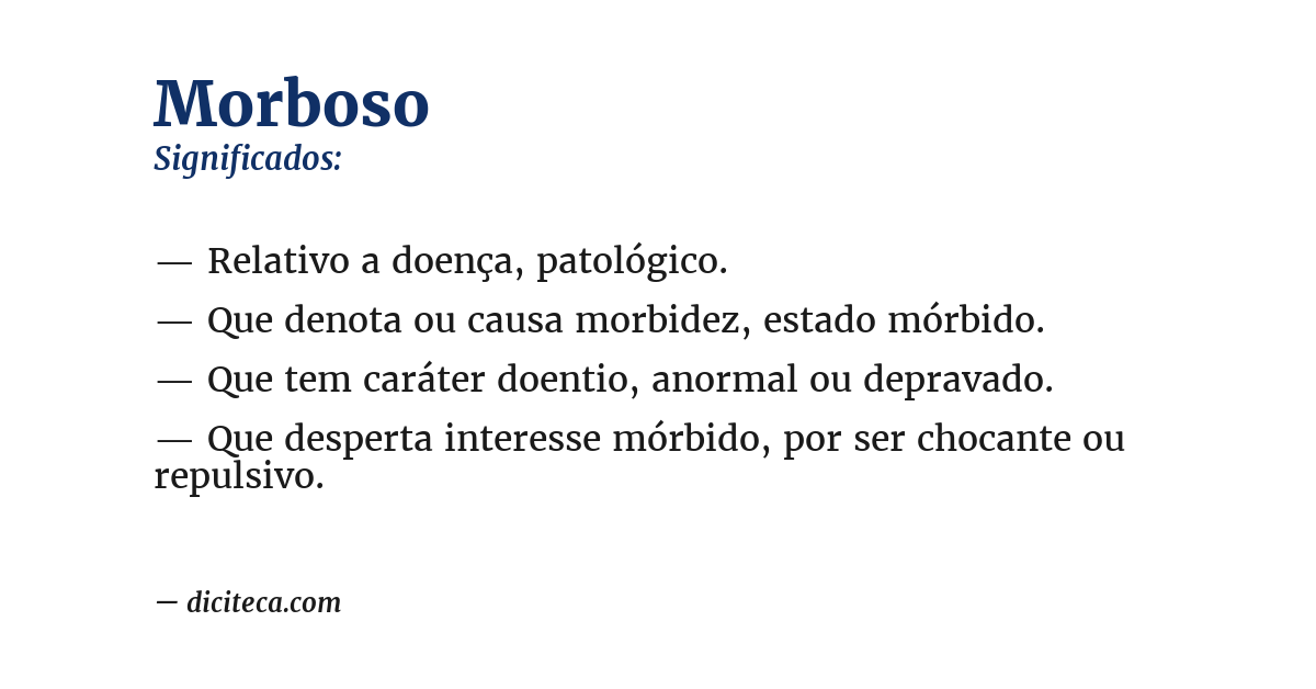 Significado de morboso