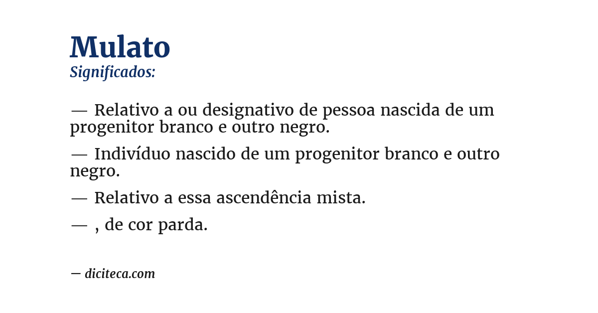 Significado de mulato