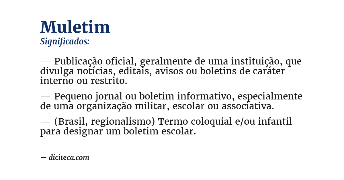 Significado de muletim