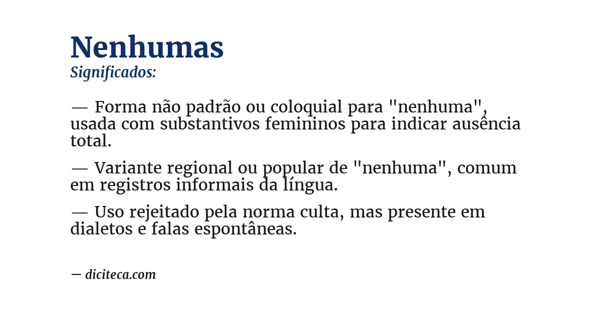 Significado de nenhumas