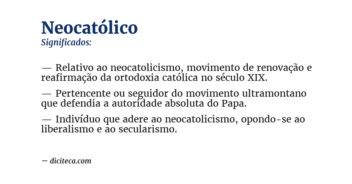 Significado de neocatólico