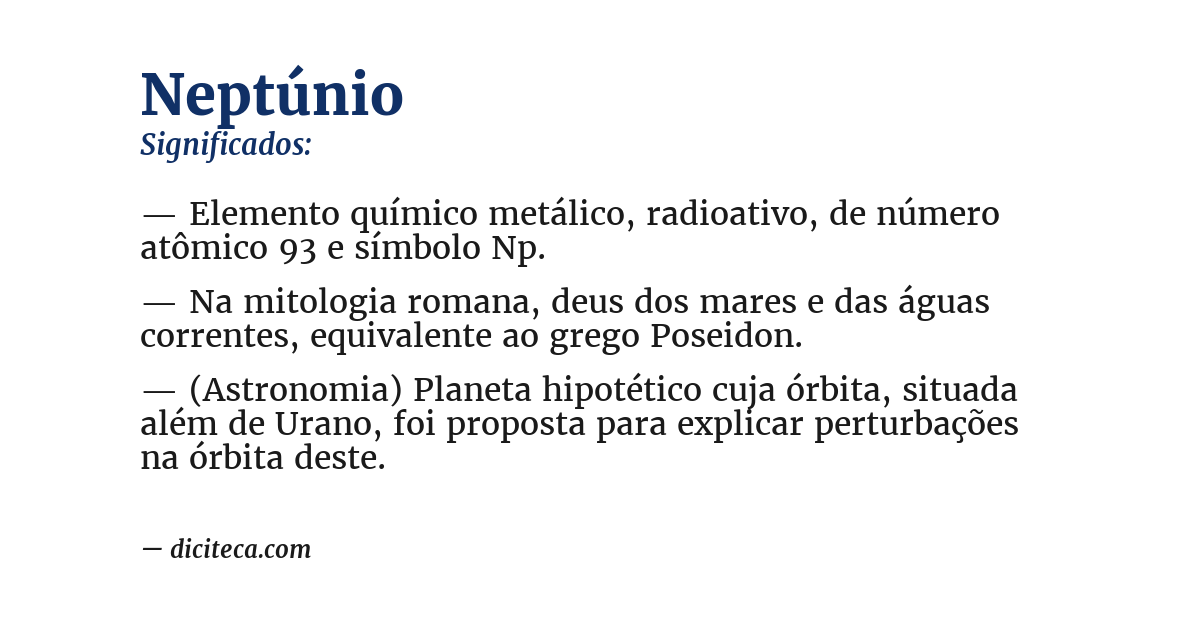 Significado de neptúnio