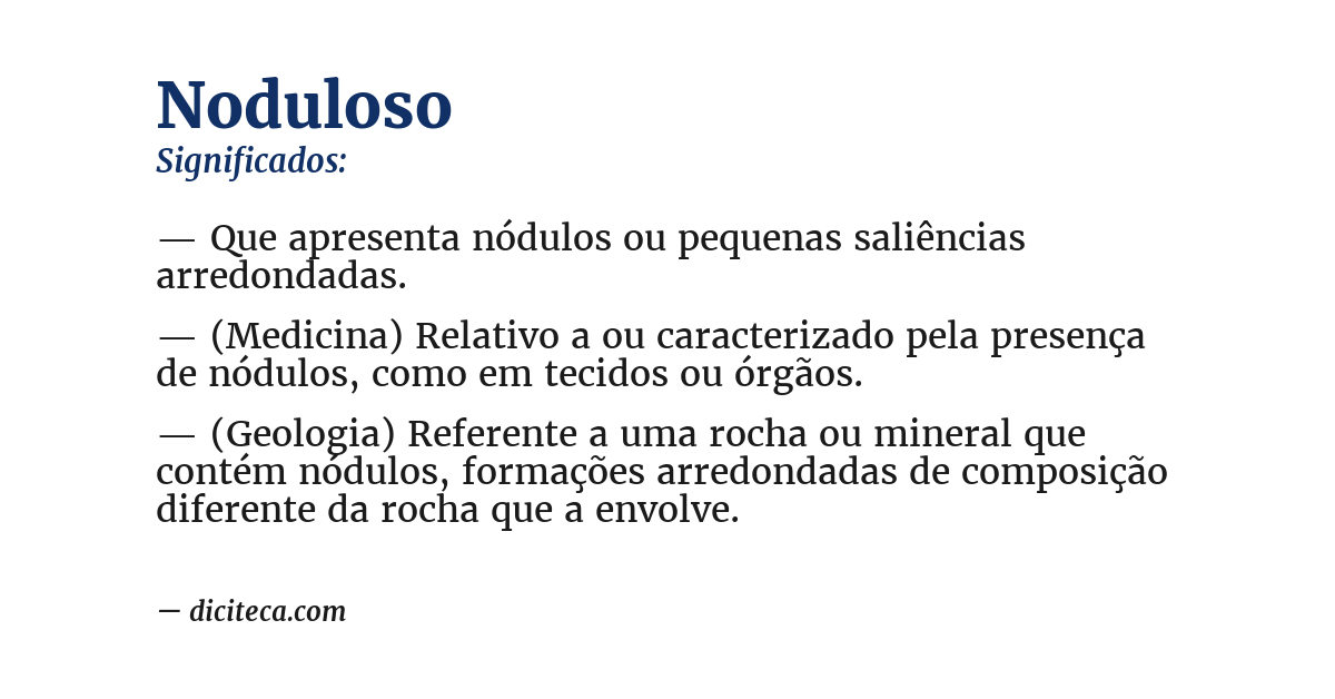 Significado de noduloso
