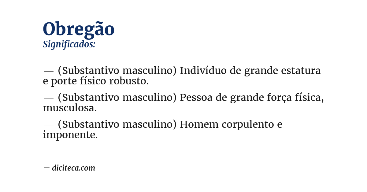 Significado de obregão