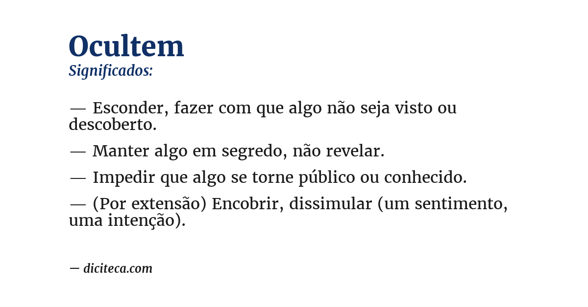 Significado de ocultem