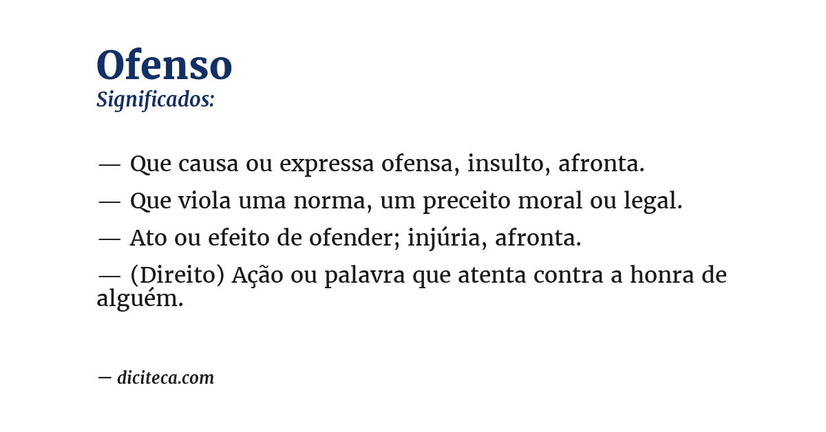 Significado de ofenso