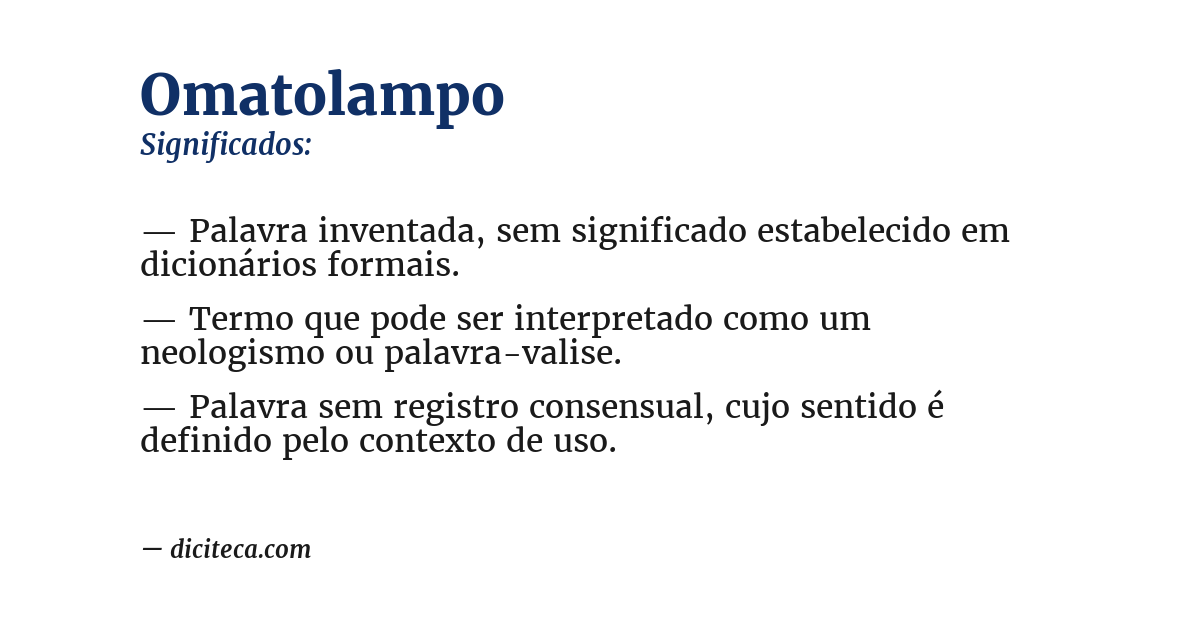 Significado de omatolampo