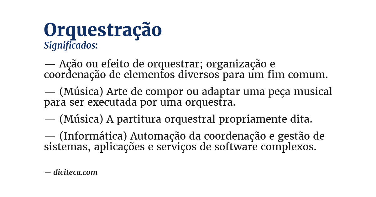 Significado de orquestração