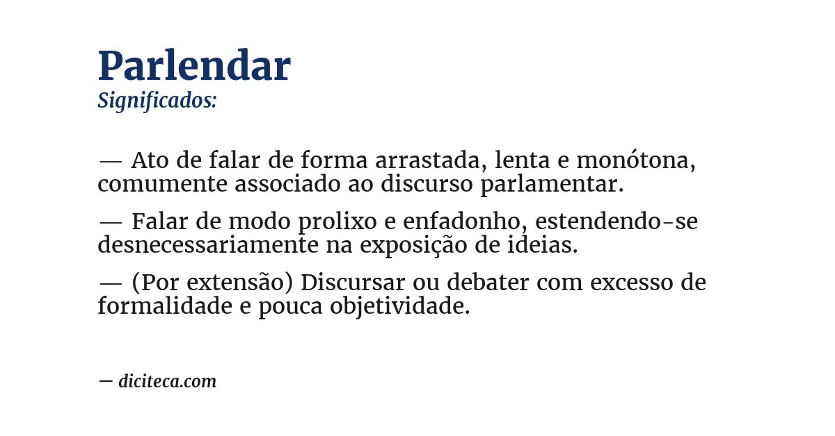 Significado de parlendar
