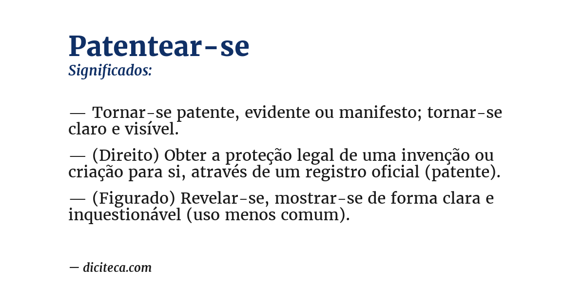 Significado de patentear-se