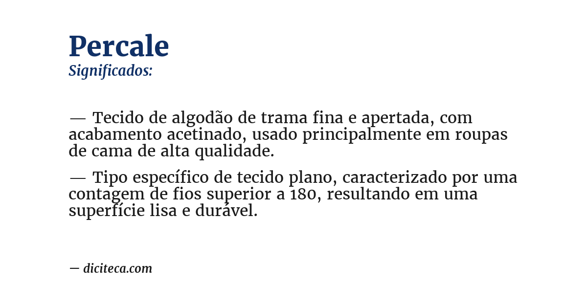 Significado de percale