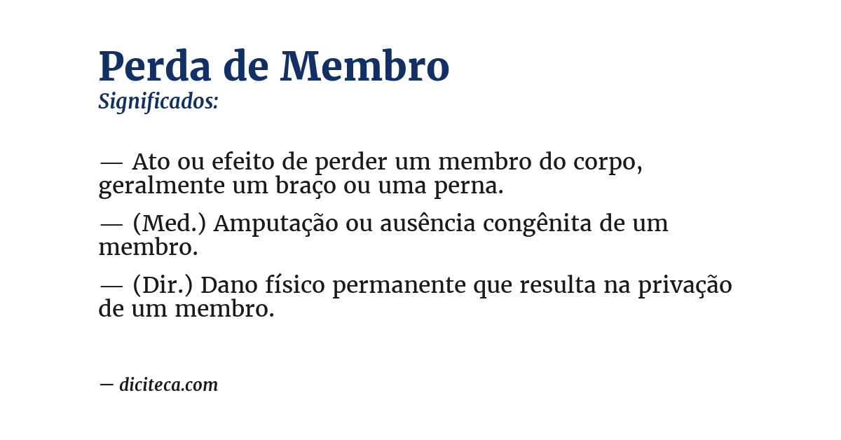 Significado de perda de membro