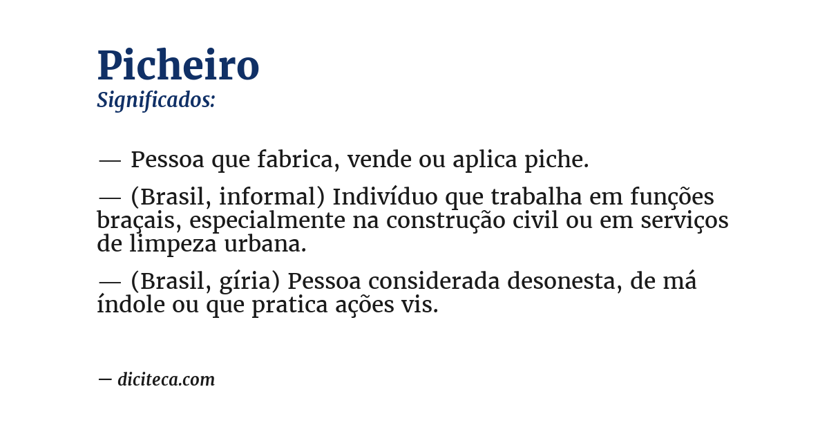 Significado de picheiro