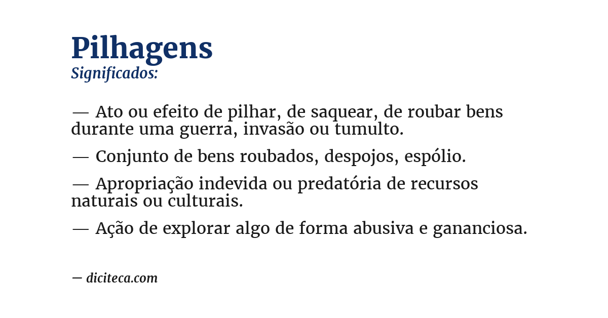 Significado de pilhagens