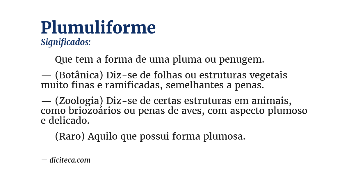 Significado de plumuliforme