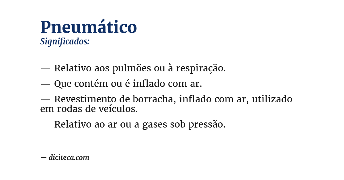 Significado de pneumático