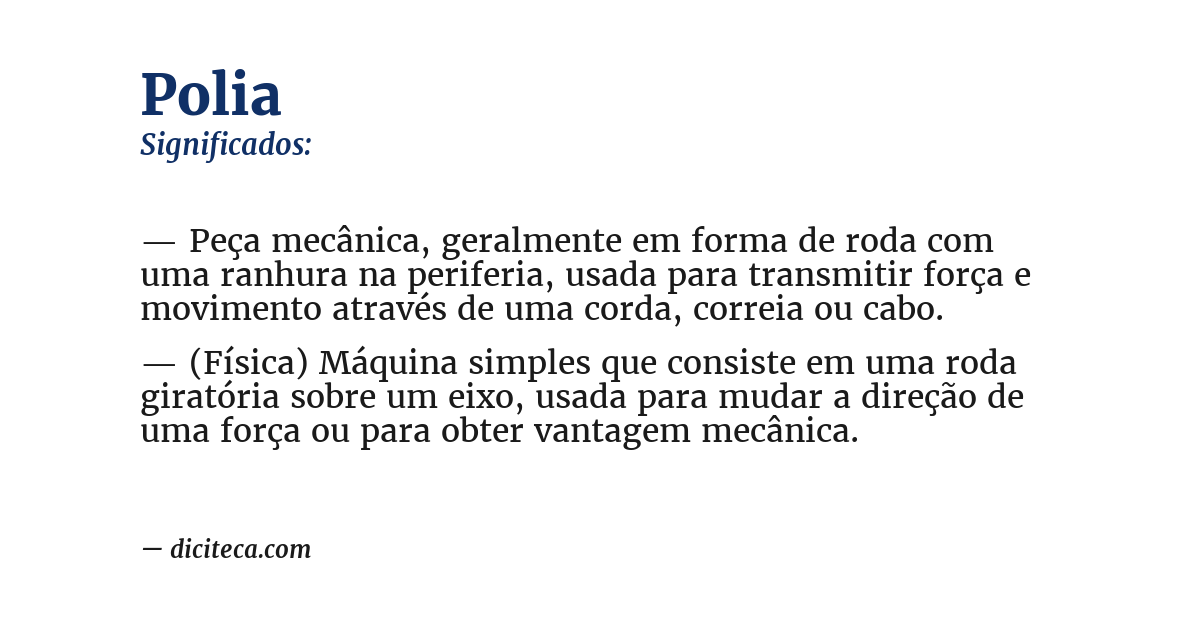 Significado de polia