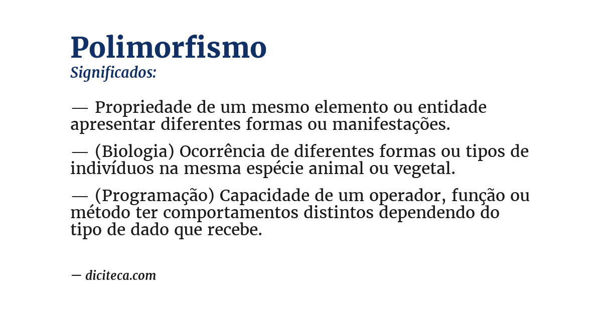 Significado de polimorfismo