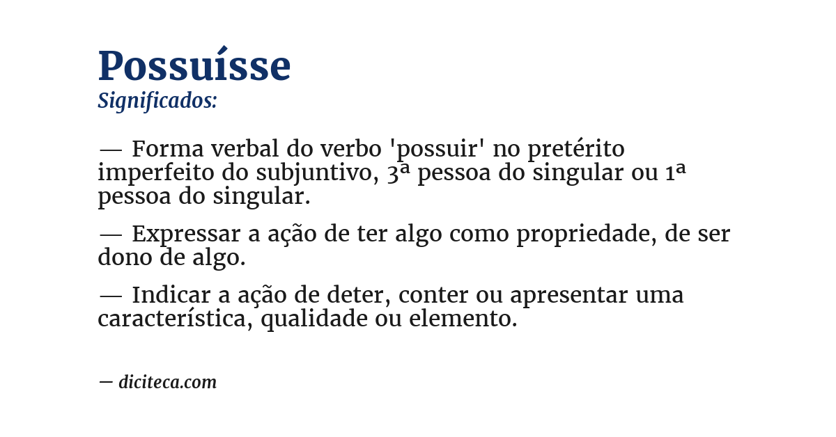 Significado de possuísse