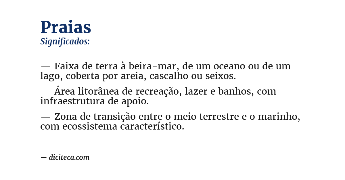 Significado de praias