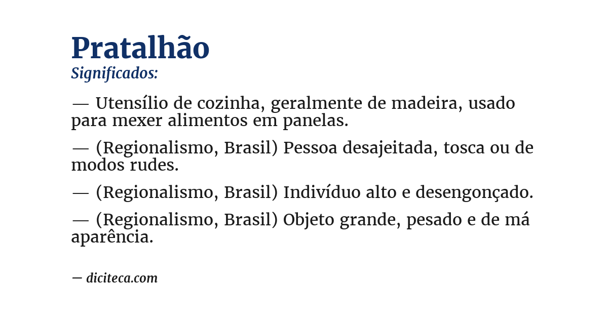 Significado de pratalhão