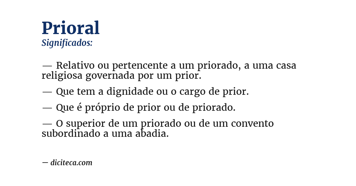Significado de prioral
